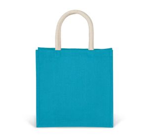 Kimood KI0274 - Jute canvas tote bag - large model Turquoise