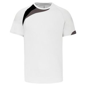 ProAct PA437 - KIDS' SHORT SLEEVE SPORTS T-SHIRT White / Black / Storm Grey