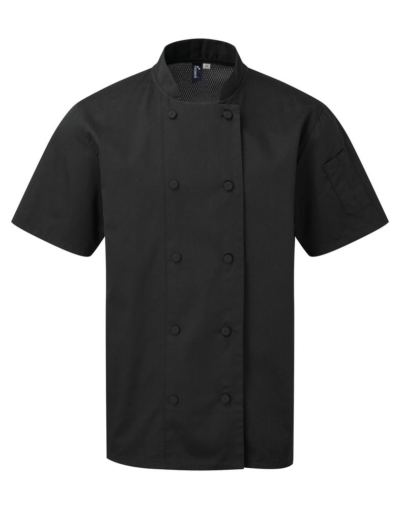 Premier PR902 - Coolchecker® short-sleeved chef's jacket