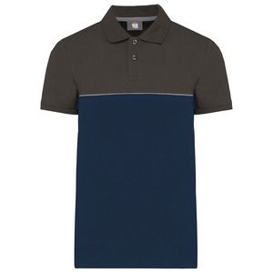 WK. Designed To Work WK210 - Unisex eco-friendly two-tone short sleeve polo shirt Navy / Dark Grey