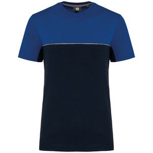 WK. Designed To Work WK304 - Unisex eco-friendly short sleeve two-tone t-shirt Navy / Royal Blue