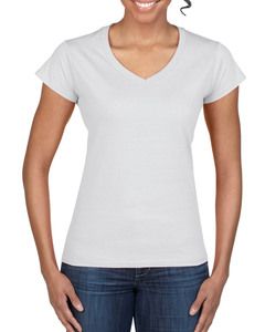 GILDAN GIL64V00L - T-shirt V-Neck SoftStyle SS for her White