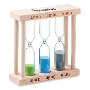 GiftRetail MO6762 - EI Set of 3 wooden sand timer Wood