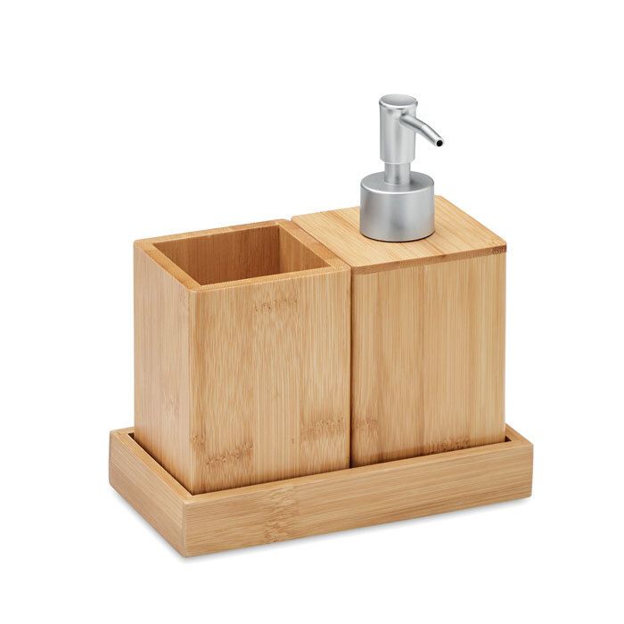 GiftRetail MO6768 - SUOMI 3 piece bath set in bamboo