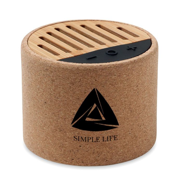 GiftRetail MO6819 - ROUND + Round cork wireless speaker