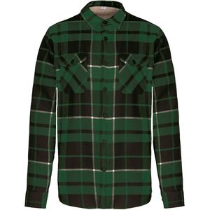 Kariban K579 - Sherpa-lined checked SHIRT JACKET Forest Green / Black Checked