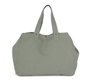 Kimood KI3208 - Faded cotton shopping bag Washed Green Clay