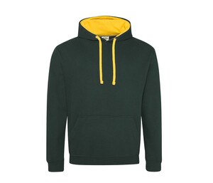 AWDIS JH003 - Contrast Hoodie Forest Green/ Gold