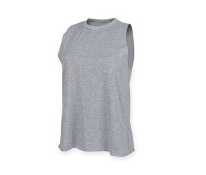 SF Women SK232 - WOMEN’S HIGH NECK SLASH ARMHOLE VEST Heather Grey