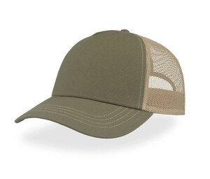 ATLANTIS HEADWEAR AT249 - Recycled polyester canvas Rapper cap Olive/ Khaki