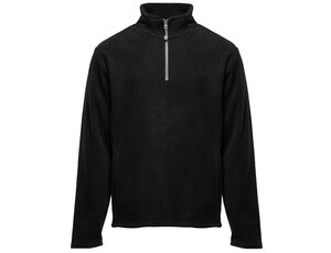 BLACK&MATCH BM505 - 1/4 zip fleece jacket Black/Silver
