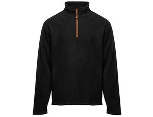 BLACK&MATCH BM505 - 1/4 zip fleece jacket Black/Orange