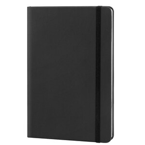 EgotierPro 30083 - A5 PU Cover Notebook with Elastic Band LUXE Black