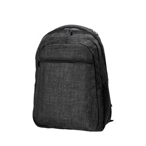 EgotierPro 38010 - Denim-Style Polyester Backpack with Laptop Compartment BITONE Black