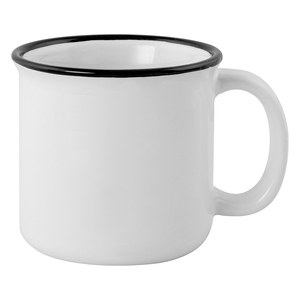 EgotierPro 38534 - Vintage Ceramic Mug, 280ml, Various Colors ENAMEL White