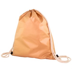 EgotierPro 38547 - Metallic Finish Polyester Backpack with Cotton Handles BEAM Dorado