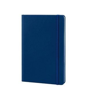 EgotierPro 39567 - A5 Notebook with PU Cover & Elastic Band, 96 Cream Striped Sheets LINED Royal Blue