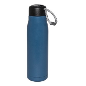 EgotierPro 52012 - 550 ml Double Wall Vacuum Bottle with Handle UP Blue
