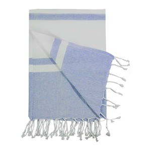 EgotierPro 52058 - Recycled Cotton Pareo Towel ZUMEL Blue