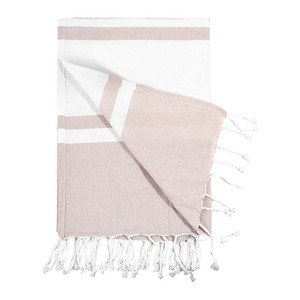 EgotierPro 52058 - Recycled Cotton Pareo Towel ZUMEL BEIG