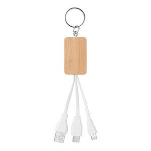 GiftRetail MO9888 - CLAUER Bamboo 3-in-1 cable