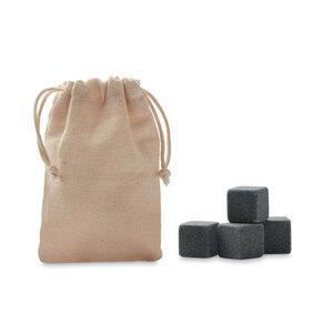 GiftRetail MO9943 - ROCKS 4 stone ice cubes in  pouch