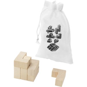 GiftRetail 544809 - Solfee wooden squares brain teaser with pouch